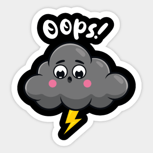 Embarrassed cloud (on dark colors) Sticker